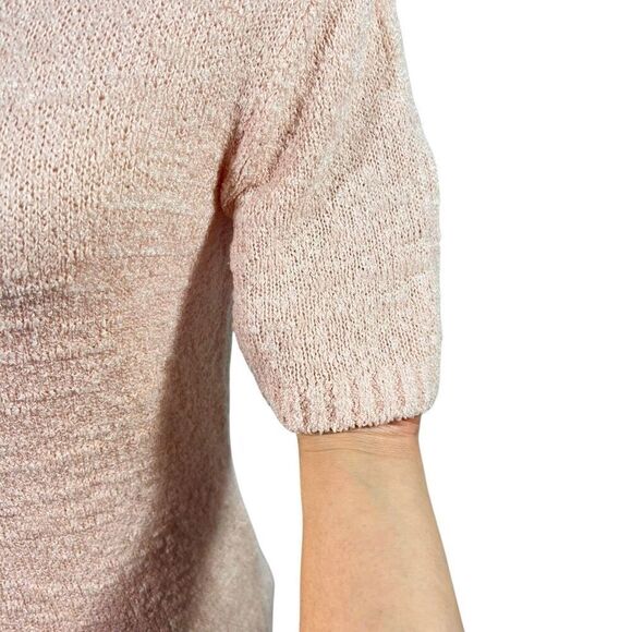 Lanvin Collection Luxury Silk Blend Short Sleeve Boucle Knit Sweater Small 6-8 P - Picture 3 of 13